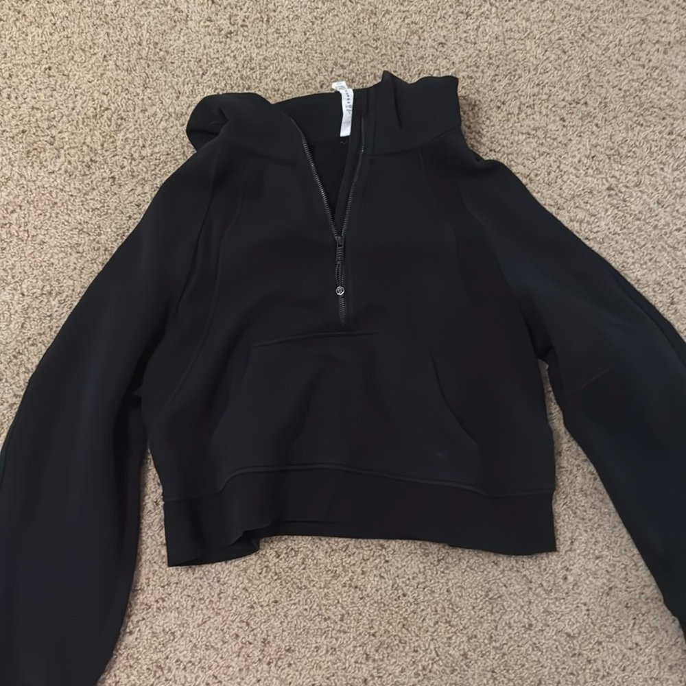 black lululemon scuba half zip hoodie